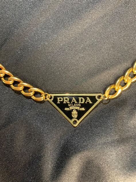 prada gold chain necklace|prada chain men's.